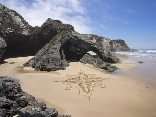 Odeicexe, portugal, beach art, sam dougados, azulejos